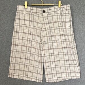Billabong Men's Plaid Shorts - Cream and Brown